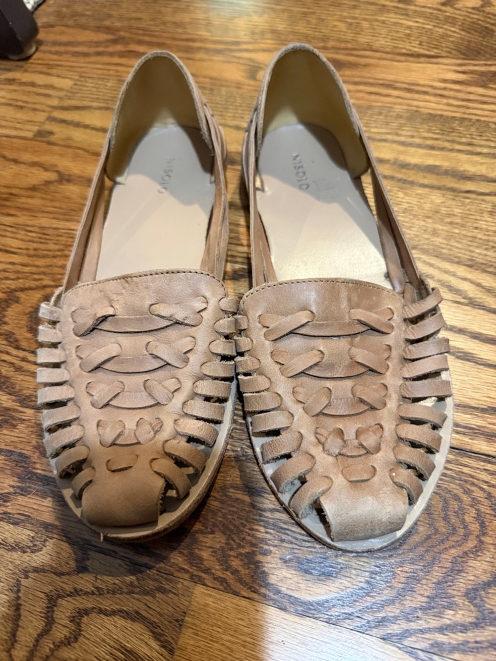 Nisolo Woven Leather Loafer Flats - Tan
